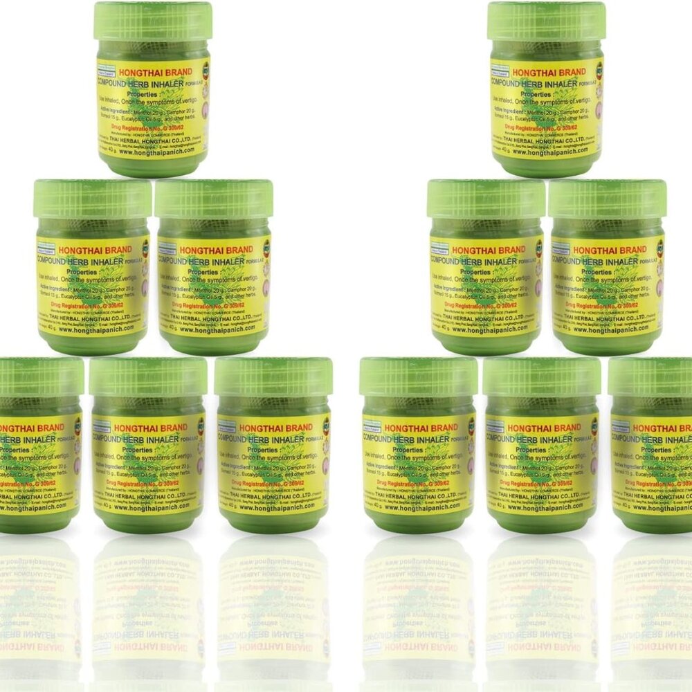 HONG THAI Traditional Thai Herbal Inhalant Pack of 12